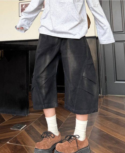 Vintage Loose-fitting Design Street-style Casual Cropped Pants TP3227