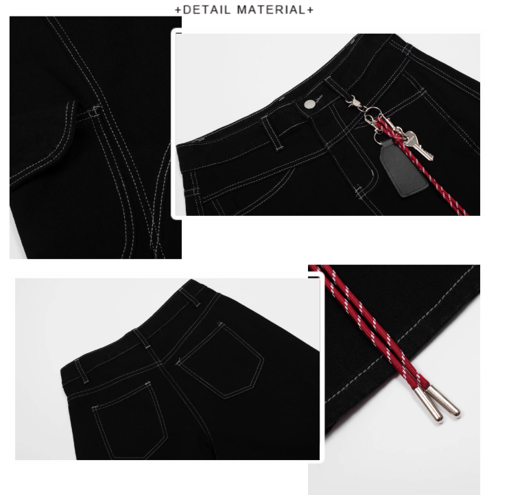 Vintage Loose-fitting Lanyard Decoration Design Street-style Casual Cropped Pants TP3228