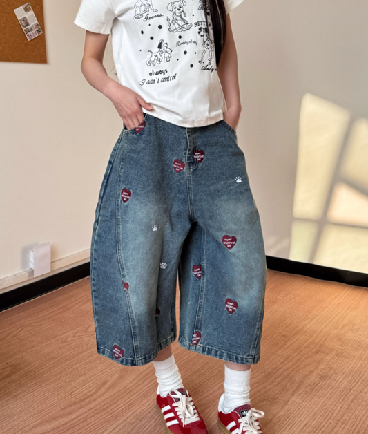 Vintage Loose-fitting Design Street-style Casual Cropped Pants TP3230