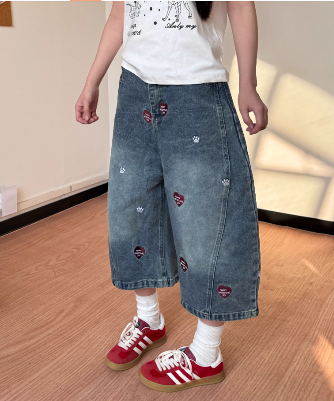 Vintage Loose-fitting Design Street-style Casual Cropped Pants TP3230