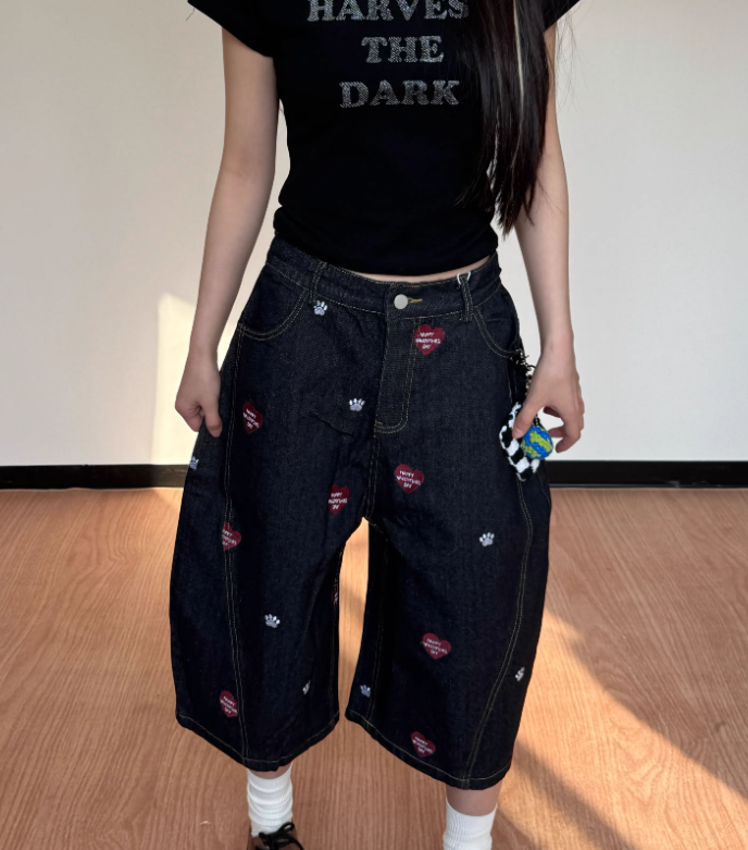 Vintage Loose-fitting Design Street-style Casual Cropped Pants TP3230