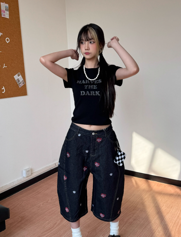 Vintage Loose-fitting Design Street-style Casual Cropped Pants TP3230