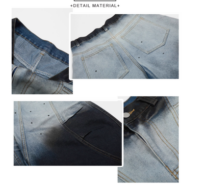 Vintage Loose-fitting Gradient Color Design Street-style Casual Cropped Pants TP3237