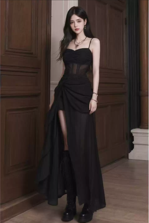 New Fashion Floral Design A-line Sleeveless Spaghetti Strap Puffy Dress TP3295