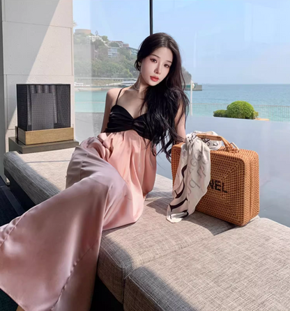 New Fashion Sleeveless Design A-line Beach Holiday Spaghetti Strap Dress TP3534