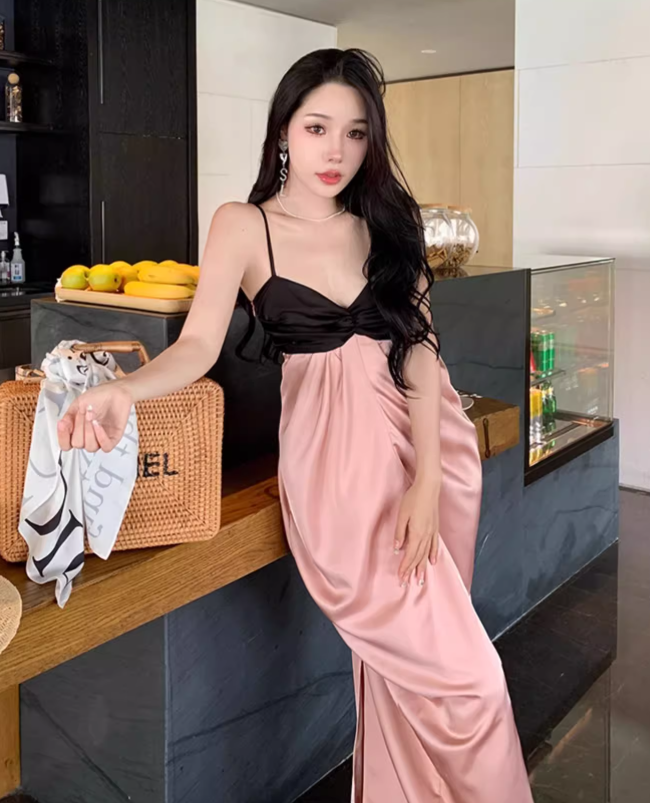 New Fashion Sleeveless Design A-line Beach Holiday Spaghetti Strap Dress TP3534