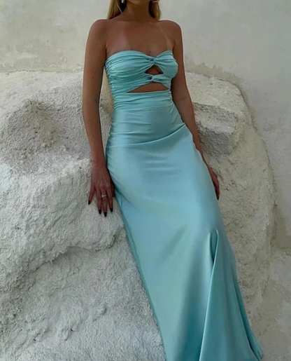 Elegant Aqua Sweetheart Prom Dress Sheath Strapless Evening Gown Party Dress Long Formal Dress TP4739