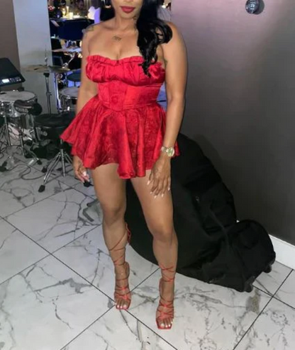 Vintage A-Line Bowknot Homecoming Dress Satin Party Dress Short Cocktail Dress TP4772