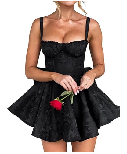 Vintage A-Line Bowknot Homecoming Dress Satin Party Dress Short Cocktail Dress TP4772