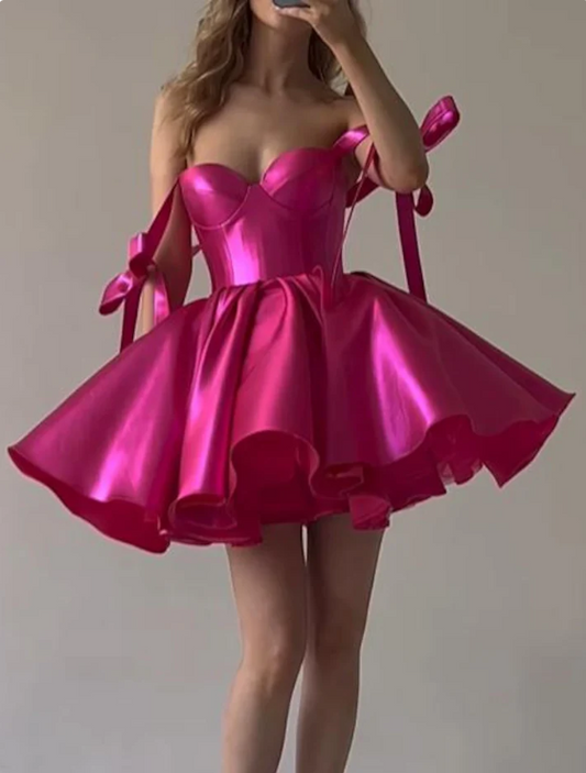 Vintage Sweetheart Straps A-Line Lace-up Homecoming Dress Party Dress Short Cocktail Dress TP4809