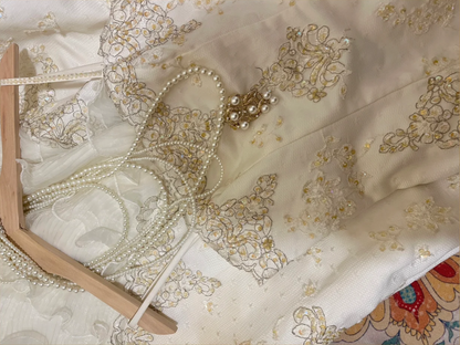 Vintage Ivory Satin Mermaid Spaghetti Straps Embroidery Wedding Dress TP5455