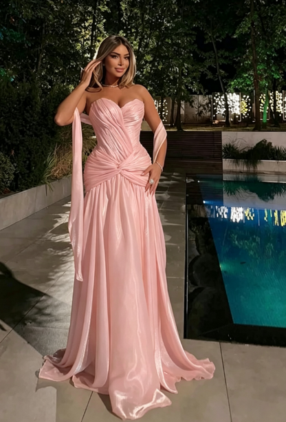 Gorgeous Strapless Sweetheart Ruched A-Line Prom Dress TP5820