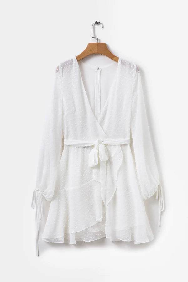 Vintage White V-neck Short A-Line Party Dress Cocktail Dress Homecoming Dress TP4451