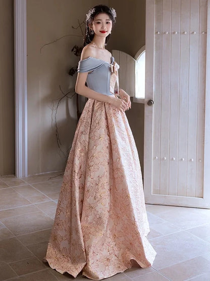 A-Line Sweetheart Neck Satin Pink Long Prom Dress, Pink Long Evening Dress TH178