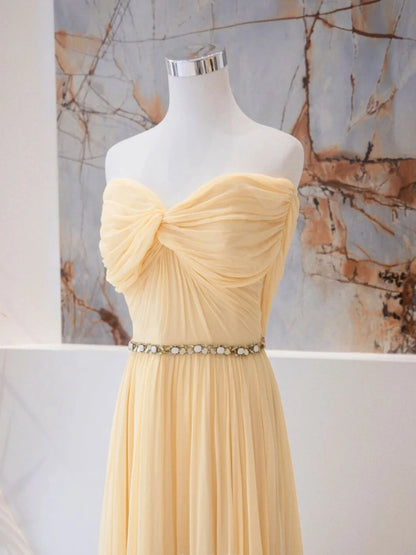 A-line Sweetheart Neck Chiffon Long Prom Dress, Chiffon Formal Evening Dress TH253