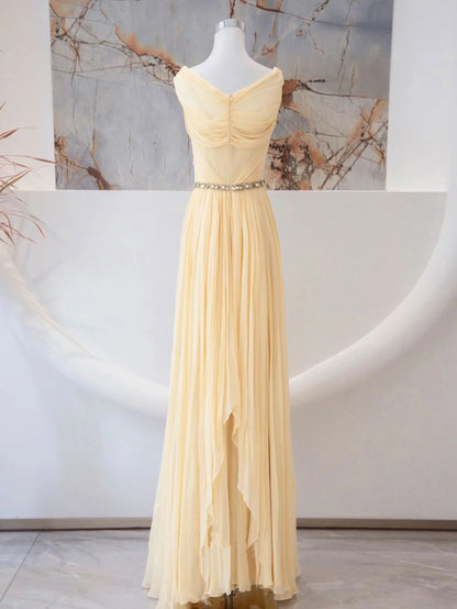 A-line Sweetheart Neck Chiffon Long Prom Dress, Chiffon Formal Evening Dress TH253