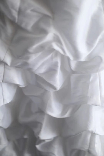 Elegant A-line Sweetheart Neck Long Wedding Dress Pleated Satin White Prom Dress TH285