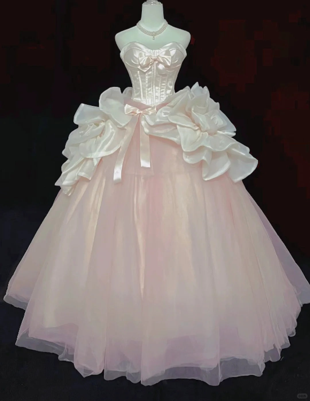 Beautiful A-line Sweetheart Pink Evening Dress Tulle Prom Dress TH322