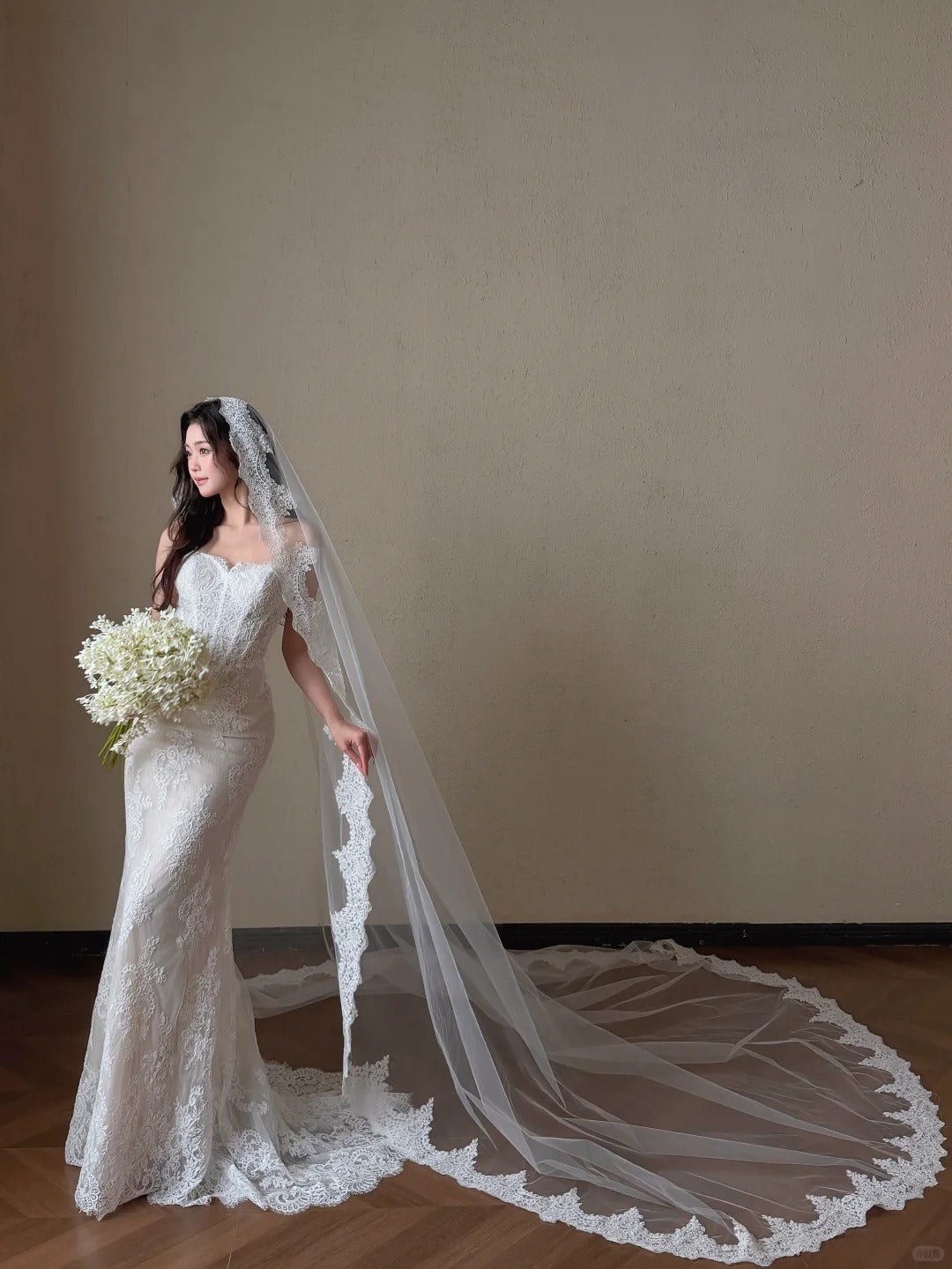 Elegant Sheath Sweetheart Long Wedding Dress Lace White Prom Dress TH343