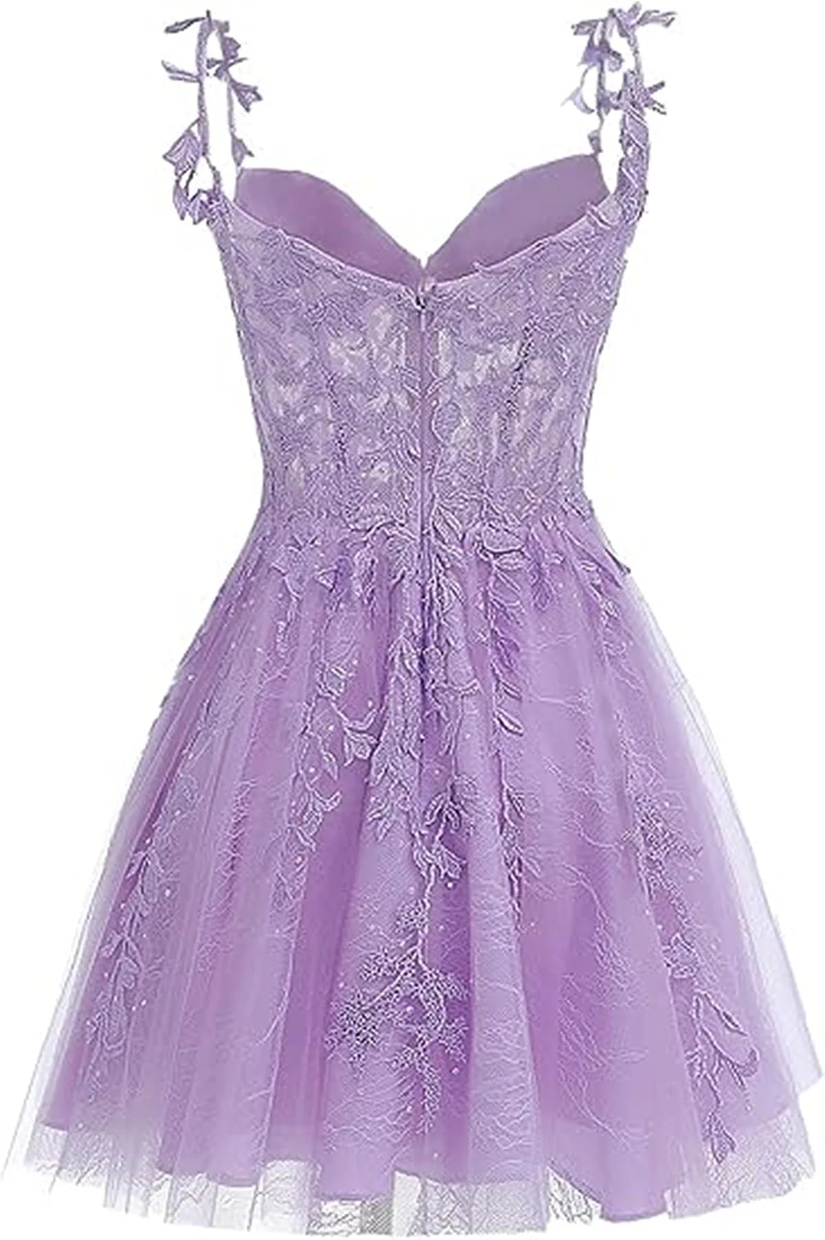 Lovely Short Tulle Sweetheart Straps Homecoming Dress, Lace Applique Short Prom Dress TP1210