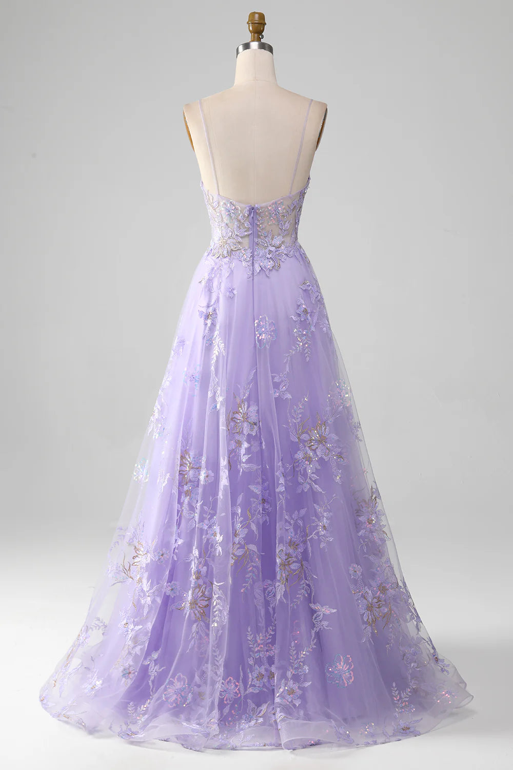 A-Line Sequins Prom Dress with Embroidery TP1374