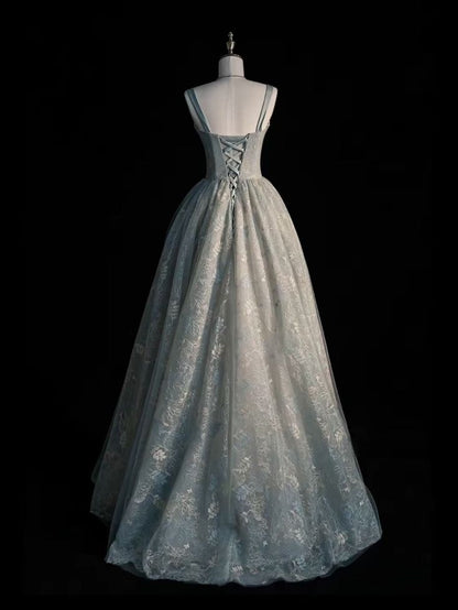 Beautiful A line Sage Green Long Tulle Prom Dress TP1422