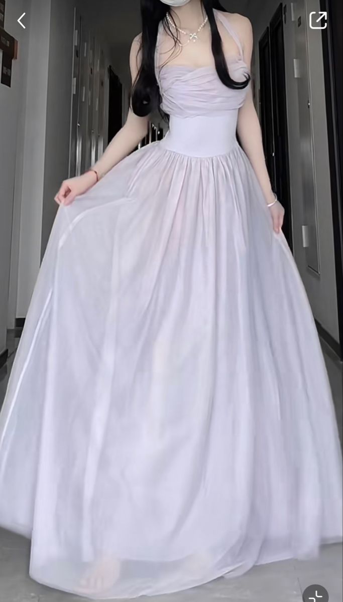 Pretty Light  Purple A-Line Sheath Tulle Long Prom Dresses TP1545
