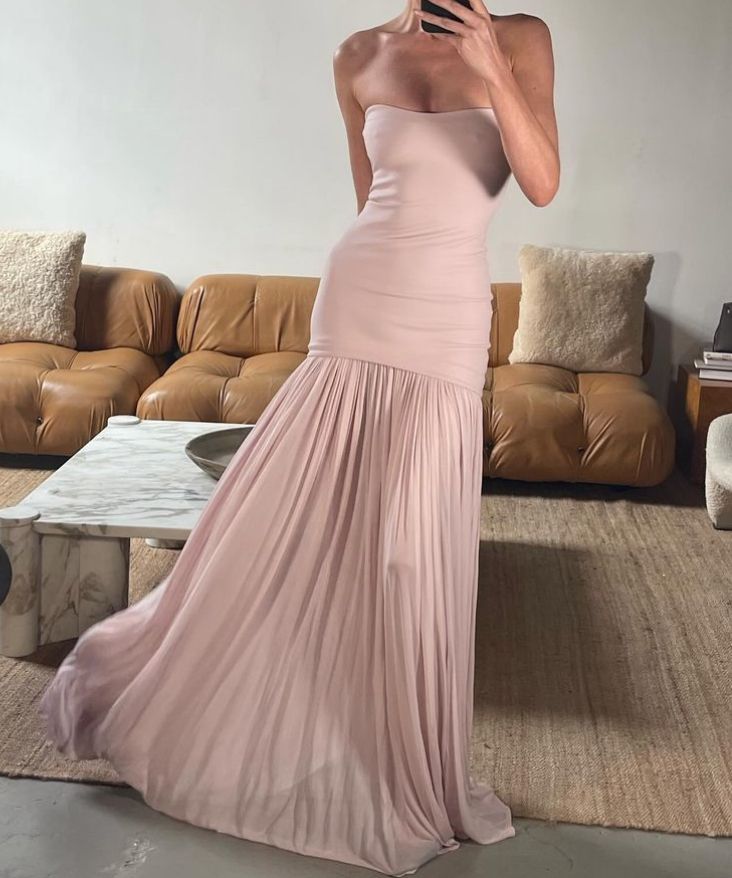 Pink Off-The-Shoulder A-Line Long Ball Gown TP1791