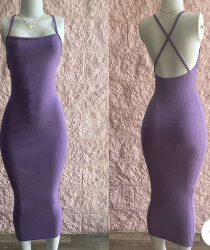 Sexy simple spaghetti strap sleeveless tight dress TP1824