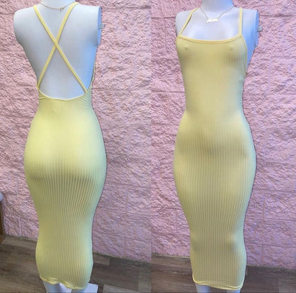Sexy simple spaghetti strap sleeveless tight dress TP1824