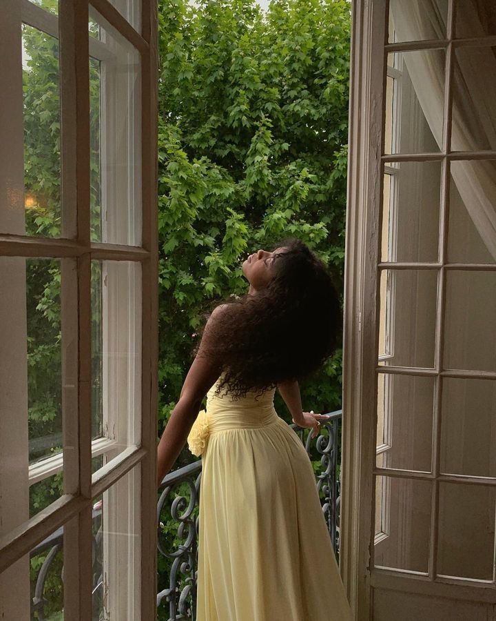 Chic Yellow Tulle Strapless 3D Flower High Slit Tulle Ball Gown Evening Dress TP1869