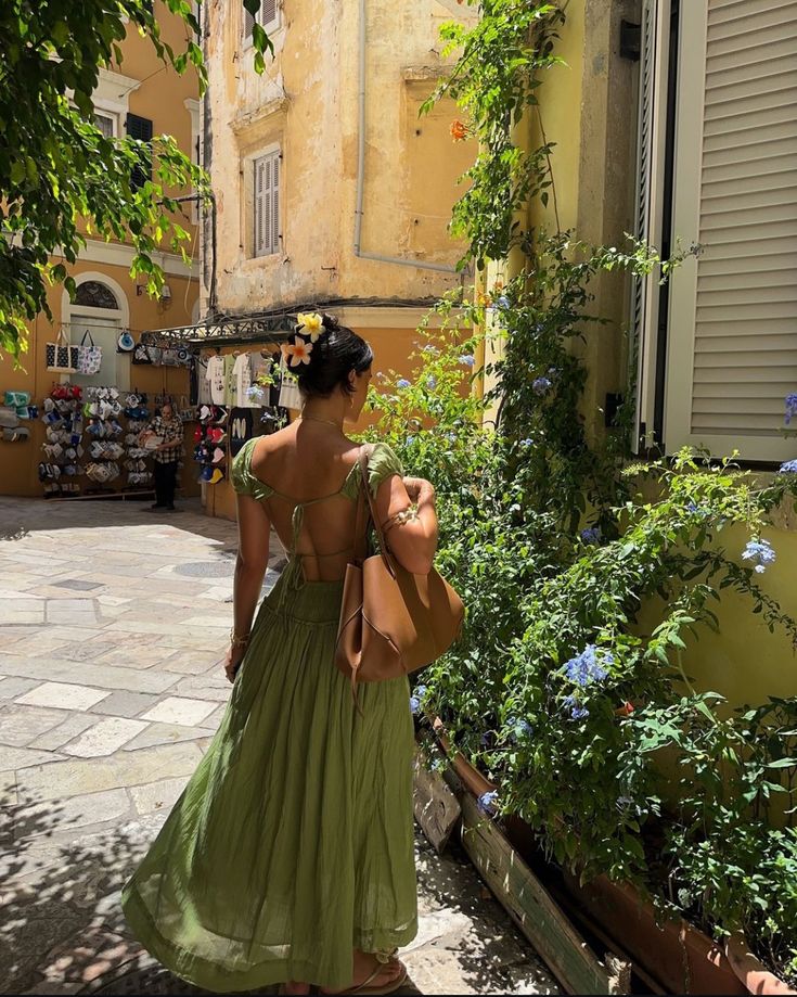Fresh Green A-Line Short Sleeve Backless Dress TP1888