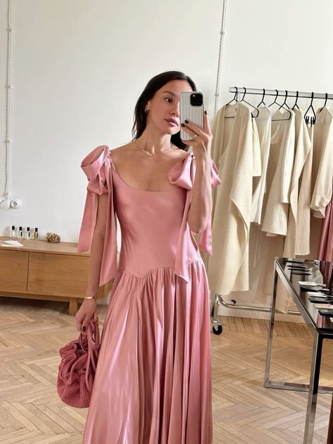 Pink A-line Lace-up Sleeveless Satin Slit Ankle-Length Dress TP1921