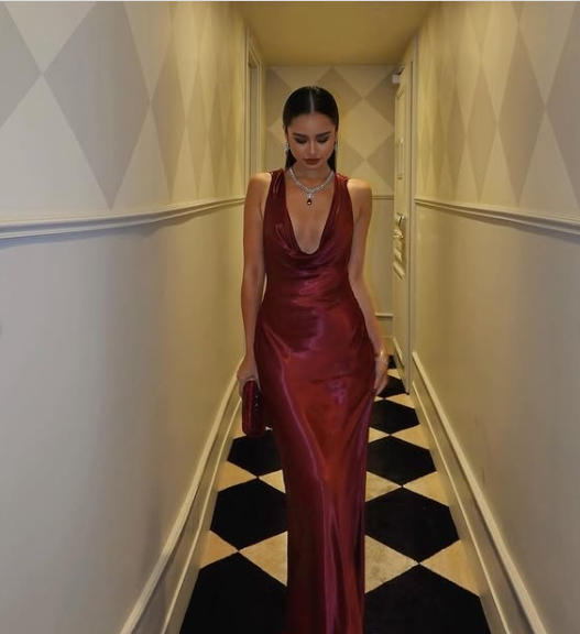 Sexy Burgundy Mermaid Deep V Neck Strapless Satin Formal Prom Dress Evening Gown TP1926