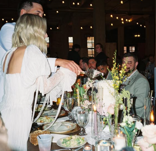 Elegant Square Neck Flying Sleeves Trailing Wedding Dress TP1980