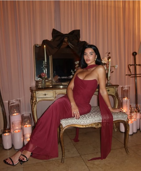 Chic Burgundy Off-the-shoulder Mermaid Floor-length Prom Dress Evening Dress TP1992