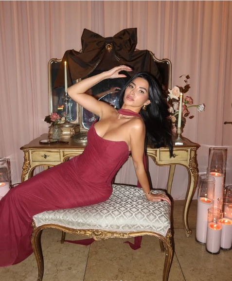Chic Burgundy Off-the-shoulder Mermaid Floor-length Prom Dress Evening Dress TP1992