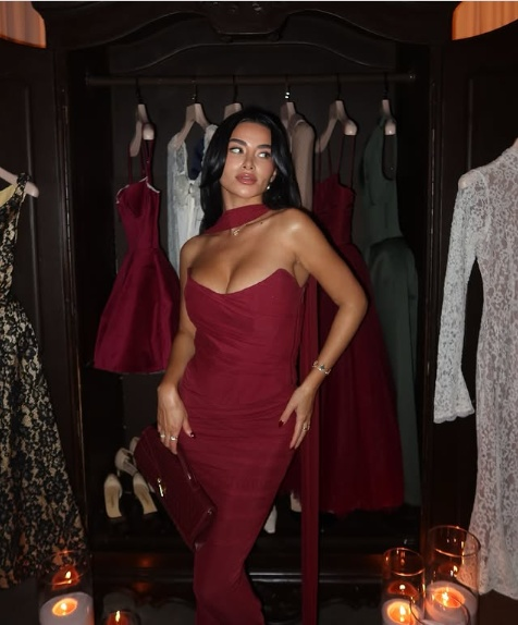 Chic Burgundy Off-the-shoulder Mermaid Floor-length Prom Dress Evening Dress TP1992