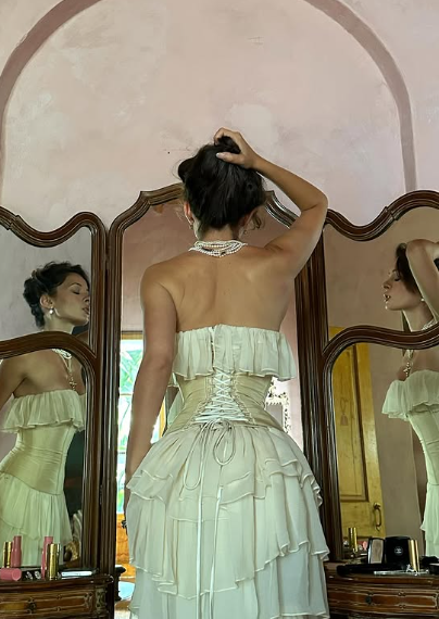 Elegant Ivory Strapless A-Line Tulle Evening Gown Wedding Dress TP2034