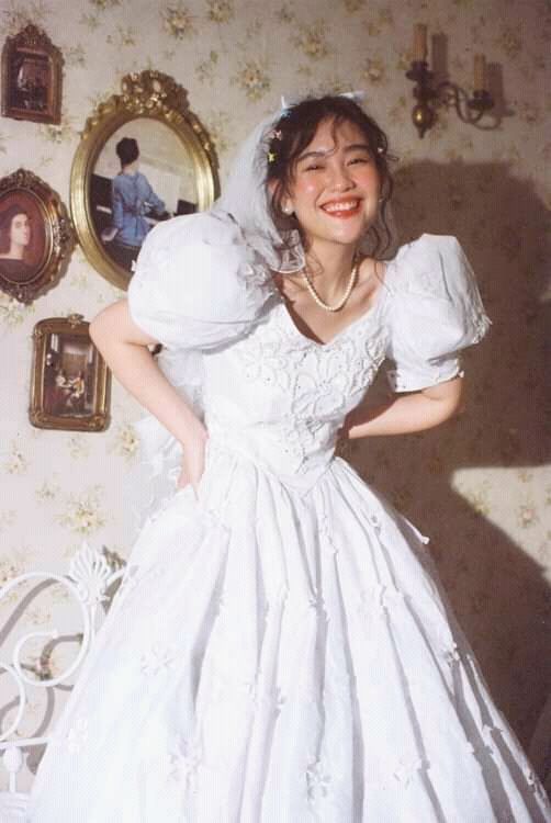 Vintage French White A-line Short Sleeve Floor Length Wedding Dress TP2052