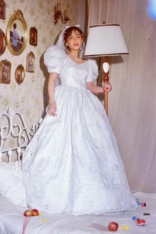 Vintage French White A-line Short Sleeve Floor Length Wedding Dress TP2052