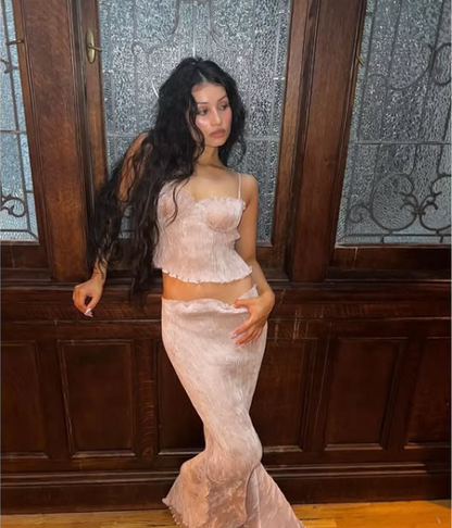 Sexy Two Piece Halter Mermaid Party Dress Prom Dress TP2113