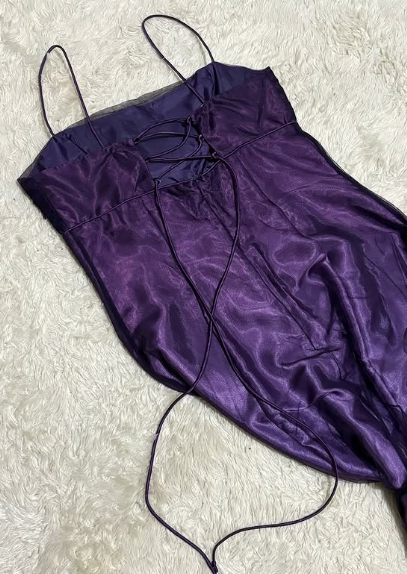 A-line Purple Satin and Tulle Straps Long Party Dress, Purple Floor Length Prom Dress TP2120