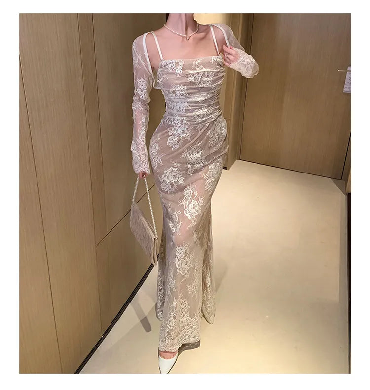 Sexy Sisters Strapless Lace Mermaid Ankle-Length Ball Gown TP2167