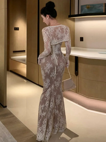 Sexy Sisters Strapless Lace Mermaid Ankle-Length Ball Gown TP2167