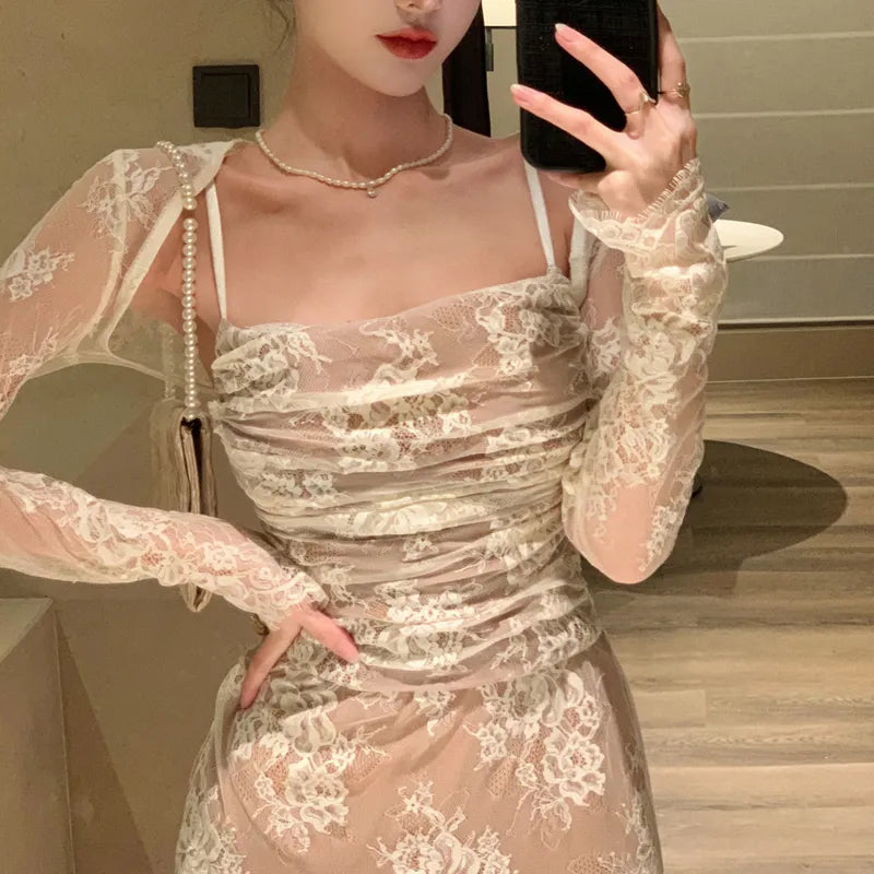 Sexy Sisters Strapless Lace Mermaid Ankle-Length Ball Gown TP2167