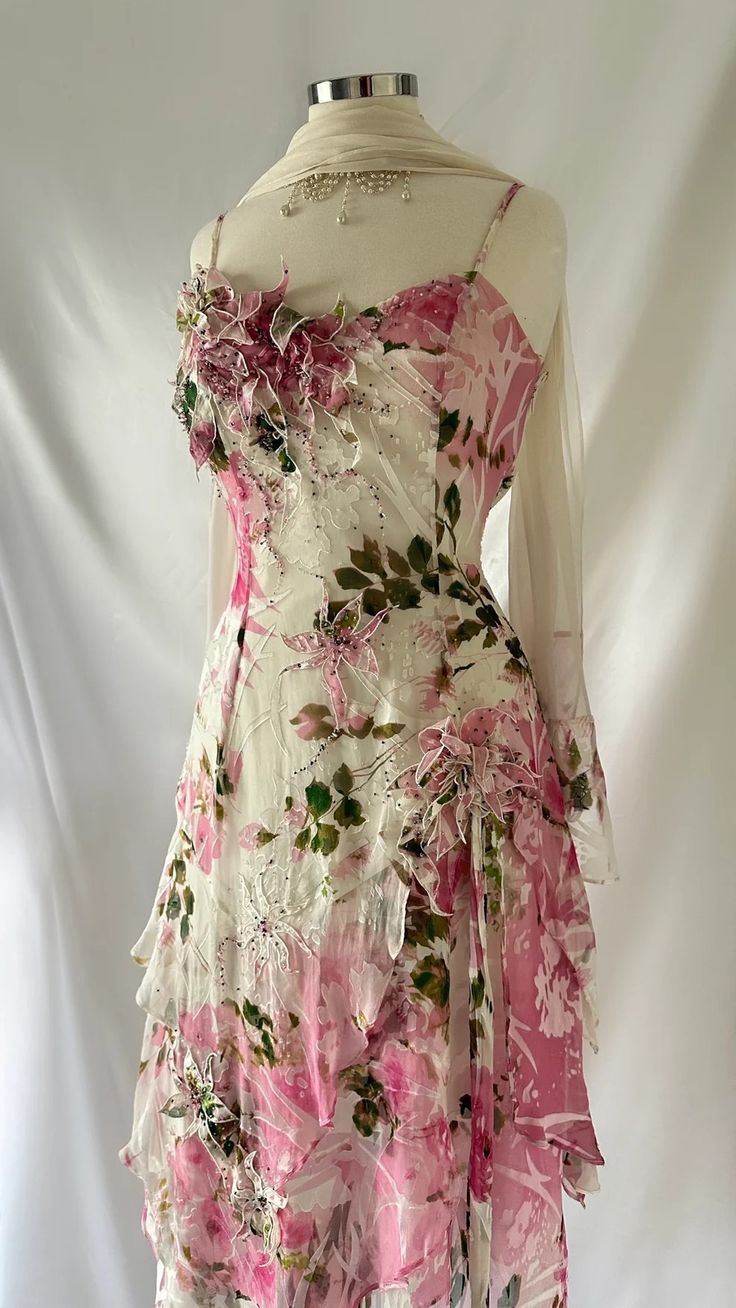 Sexy Pink A-line Printed Strap Chiffon Short Prom Gown Party Dress TP2177