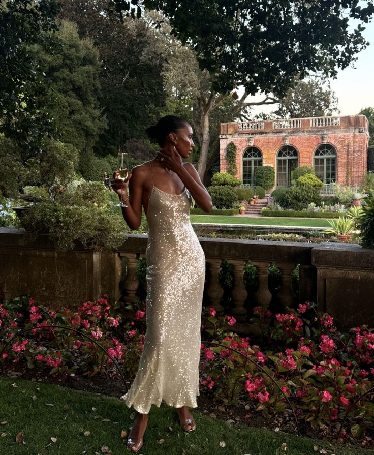 Simple Champagne Strap Sequin Mermaid Backless Ball Gown Evening Dress TP2190