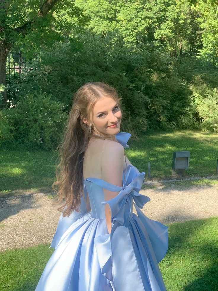 Sweet Blue A-line Strap Sleeveless Satin Bow Mini Party Dress Homecoming Dress TP2230
