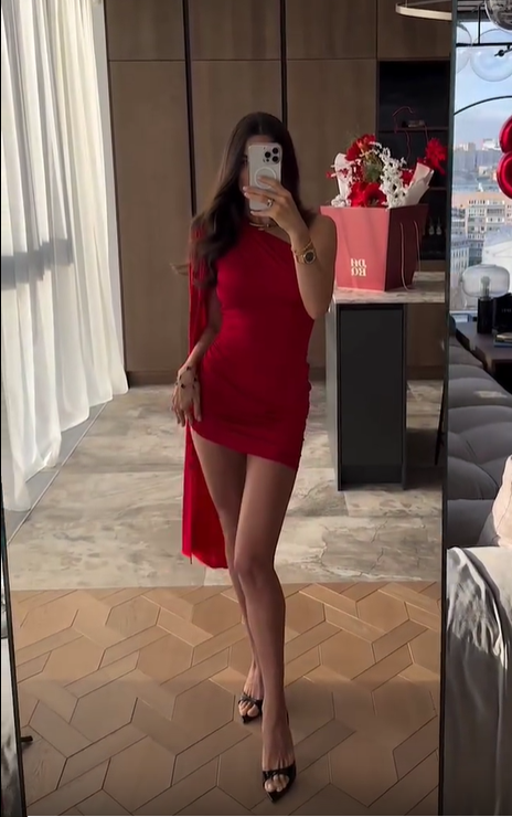 Sexy One Shoulder Red Skinny Mini Prom Dress Evening Gown TP2293